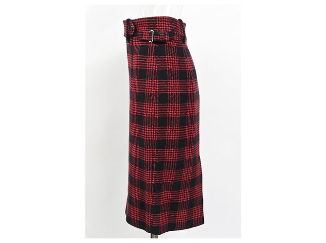 Falda lápiz de algodón rojo con estampado de cuadros Príncipe de Gales Red Valentino Roja - vista 7