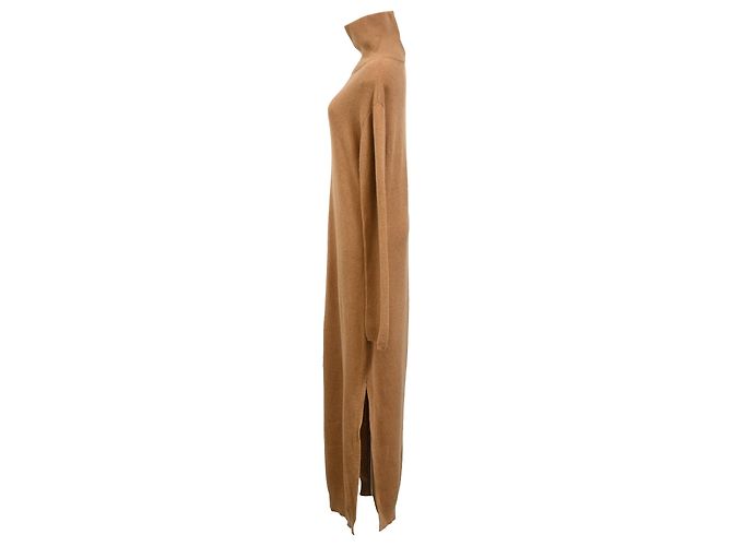 Vestido midi de lã marrom com gola alta Nanushka - vista 2