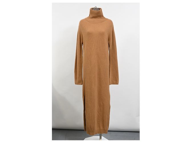 Vestido midi de lã marrom com gola alta Nanushka - vista 6