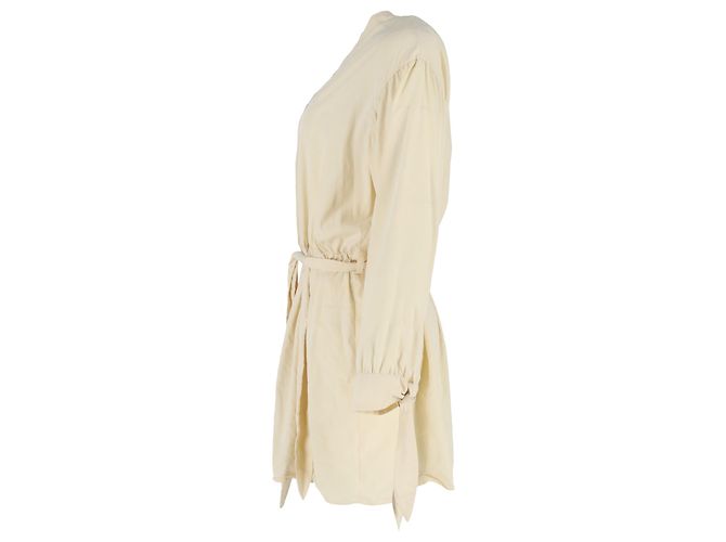 Nanushka Hemdblusenkleid aus gelber Baumwolle - Ansicht 2
