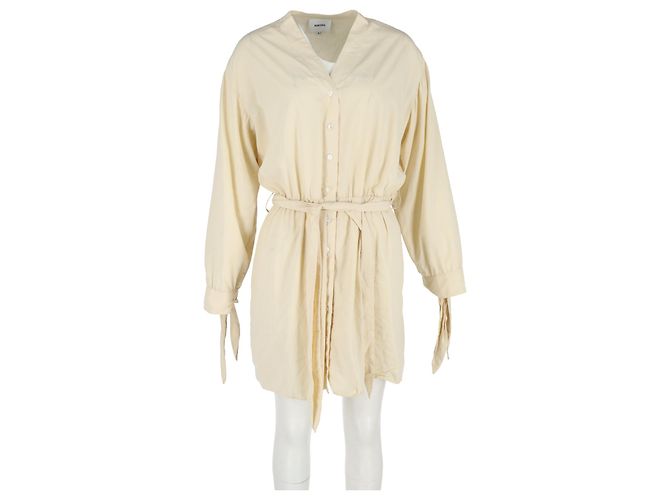 Nanushka Hemdblusenkleid aus gelber Baumwolle - Ansicht 4