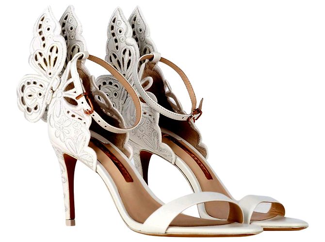 Sophia Webster Chiara Butterfly Sandals in White Leather - view 4