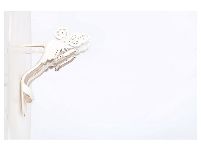 Sophia Webster Chiara Butterfly Sandals in White Leather - view 7