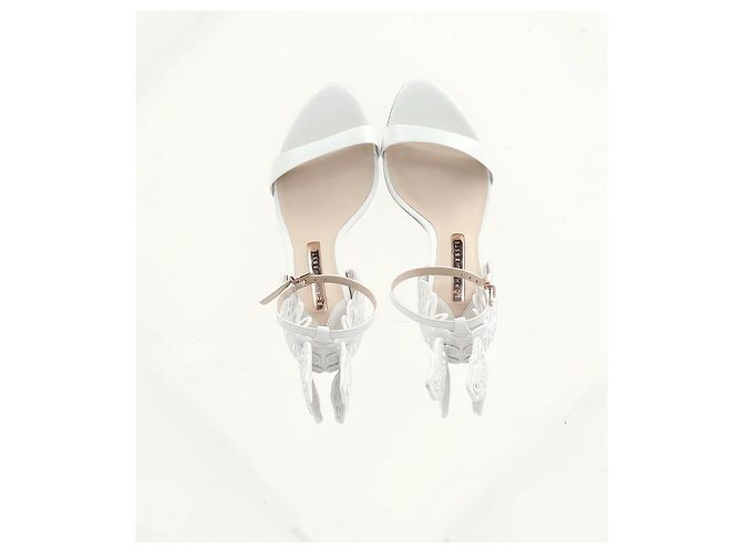 Sophia Webster Chiara Butterfly Sandals in White Leather - view 9