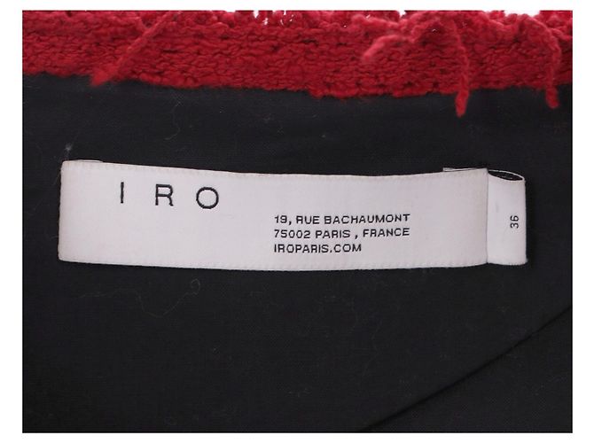 IRO fransige Jacke aus rotem Baumwolltweed - Ansicht 10