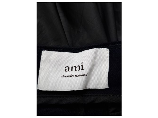 Pantaloni Carota AMI Paris in Cotone Blu Navy - vista 6