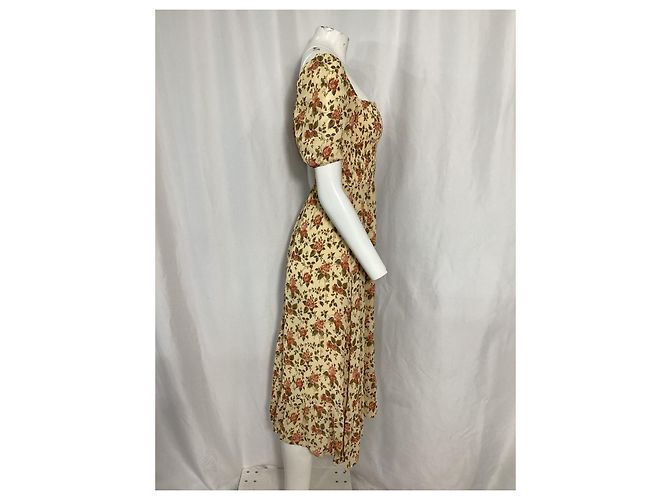Reformation Meadow Dress in Beige Viscose - view 10