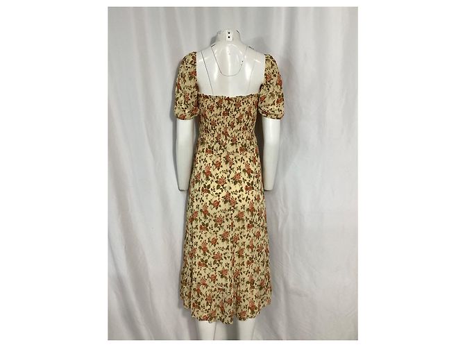 Reformation Meadow Dress in Beige Viscose - view 11