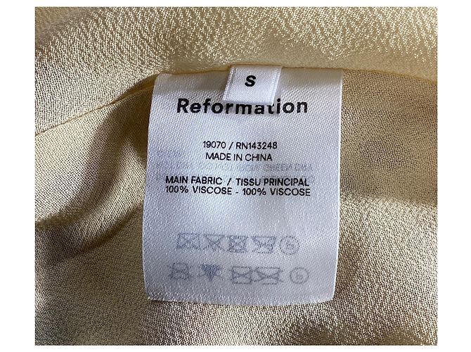 Reformation Meadow Dress in Beige Viscose - view 12