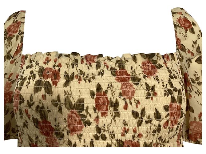 Reformation Meadow Dress in Beige Viscose - view 2