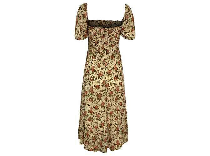 Reformation Meadow Dress in Beige Viscose - view 4