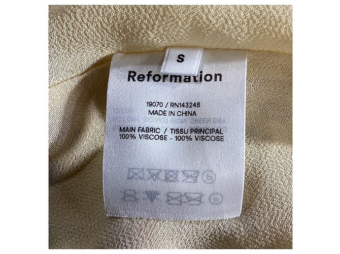 Reformation Meadow Dress in Beige Viscose - view 5