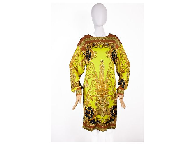 Vestido Versace de viscosa amarillo Talla 40 - vista 3