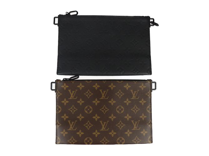 Borsa a Spalla Trio Pouch NM Louis Vuitton Marrone Nero Monogramma - vista 4