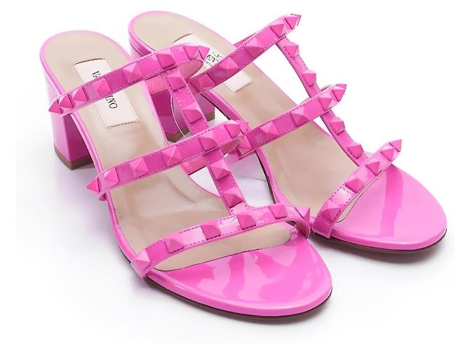 Sandali Valentino Rockstud in pelle rosa 37 - vista 2