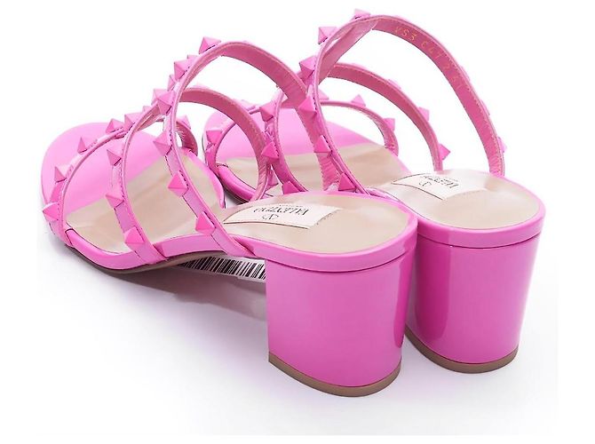 Sandali Valentino Rockstud in pelle rosa 37 - vista 3