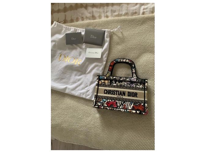 Dior Book Tote con fiori Nero Beige - vista 2
