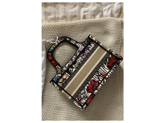 Dior Book Tote con fiori Nero Beige - vista 5