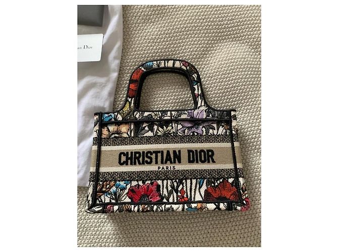 Dior Book Tote con fiori Nero Beige - vista 6
