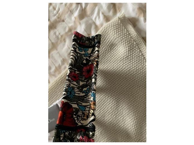 Dior Book Tote con fiori Nero Beige - vista 7