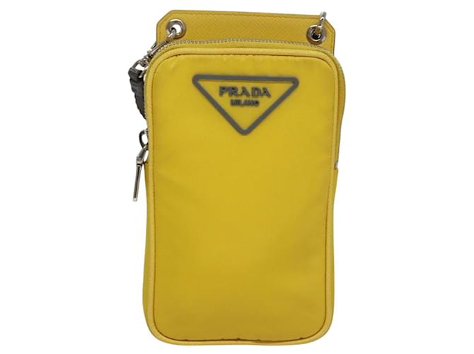 PRADA Borsa a Spalla in Nylon Gialla Auth 111355 Giallo - vista 13