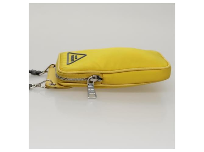 PRADA Borsa a Spalla in Nylon Gialla Auth 111355 Giallo - vista 4