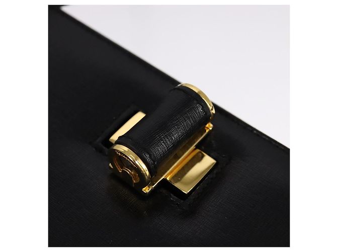 Borsa a spalla Salvatore Ferragamo in pelle nera e oro Auth bs21904 Nero D'oro - vista 14