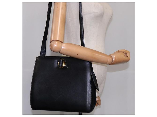 Borsa a spalla Salvatore Ferragamo in pelle nera e oro Auth bs21904 Nero D'oro - vista 23