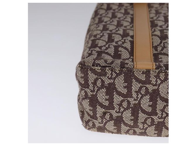 Borsa a mano in tela Trotter Christian Dior marrone oro Auth bs21990 D'oro - vista 10
