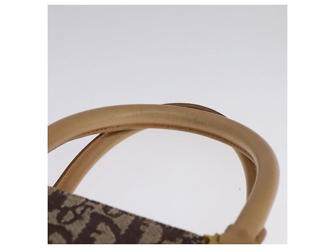 Borsa a mano in tela Trotter Christian Dior marrone oro Auth bs21990 D'oro - vista 8