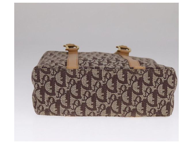 Borsa a mano in tela Trotter Christian Dior marrone oro Auth bs21990 D'oro - vista 9
