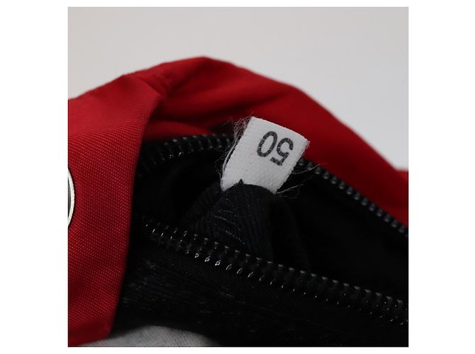 Zaino PRADA in nylon rosso Auth ar13087 - vista 11