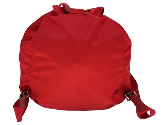 Zaino PRADA in nylon rosso Auth ar13087 - vista 2