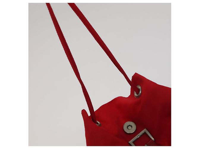 Zaino PRADA in nylon rosso Auth ar13087 - vista 20