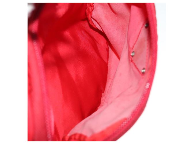Zaino PRADA in nylon rosso Auth ar13087 - vista 27