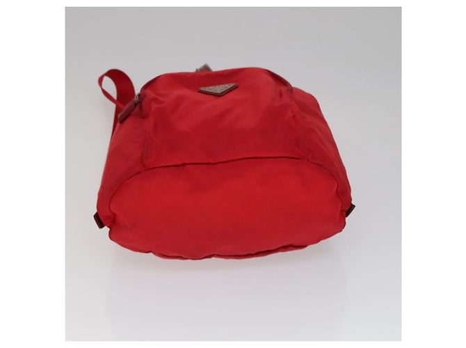 Zaino PRADA in nylon rosso Auth ar13087 - vista 5