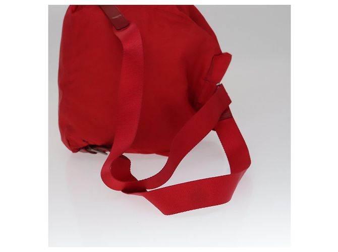 Zaino PRADA in nylon rosso Auth ar13087 - vista 7