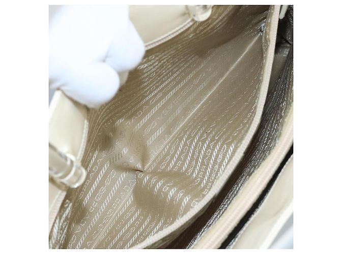 PRADA Handtasche Lackleder Beige Auth ar13198 - Ansicht 20