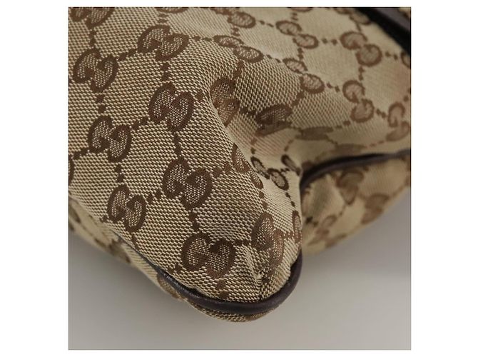 Borsa a spalla GUCCI GG Canvas Web Sherry Line Beige Rosso Verde 169937 Auth ki5345 - vista 11