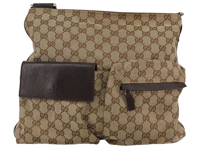 Borsa a spalla GUCCI GG Canvas Web Sherry Line Beige Rosso Verde 169937 Auth ki5345 - vista 2