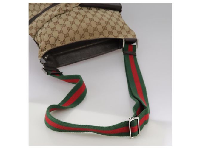 Borsa a spalla GUCCI GG Canvas Web Sherry Line Beige Rosso Verde 169937 Auth ki5345 - vista 7