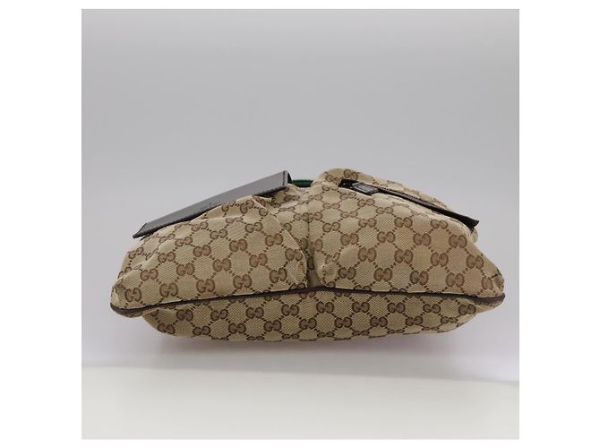 Borsa a spalla GUCCI GG Canvas Web Sherry Line Beige Rosso Verde 169937 Auth ki5345 - vista 9