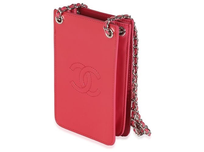 Chanel Pink Patent CC Handyhalter mit Kette - Ansicht 3