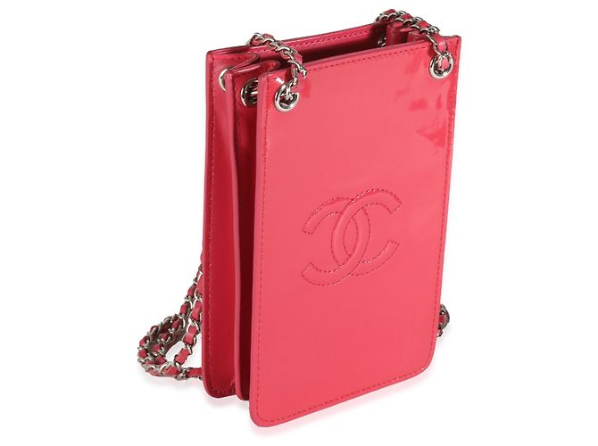 Chanel Pink Patent CC Handyhalter mit Kette - Ansicht 4