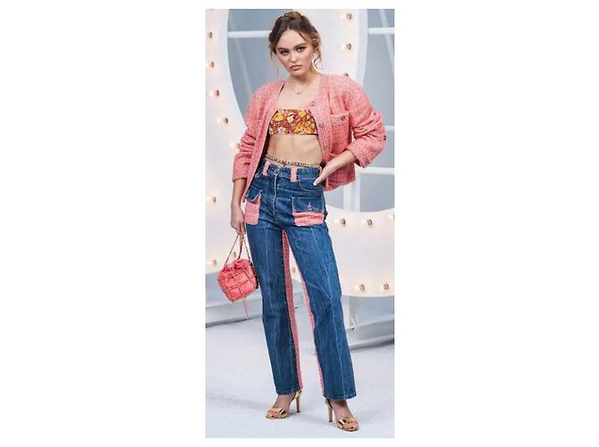 Chaqueta azul de Chanel y tweed rosa - colección 21C. - vista 11