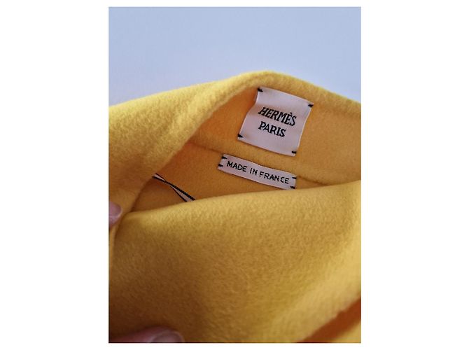 Falda envolvente Hermès de cachemira Camomille amarillo - vista 4