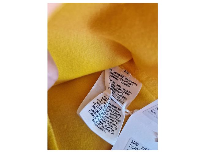 Falda envolvente Hermès de cachemira Camomille amarillo - vista 5
