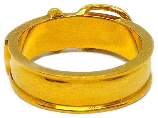 Anel de Lenço Hermès Dourado - vista 2