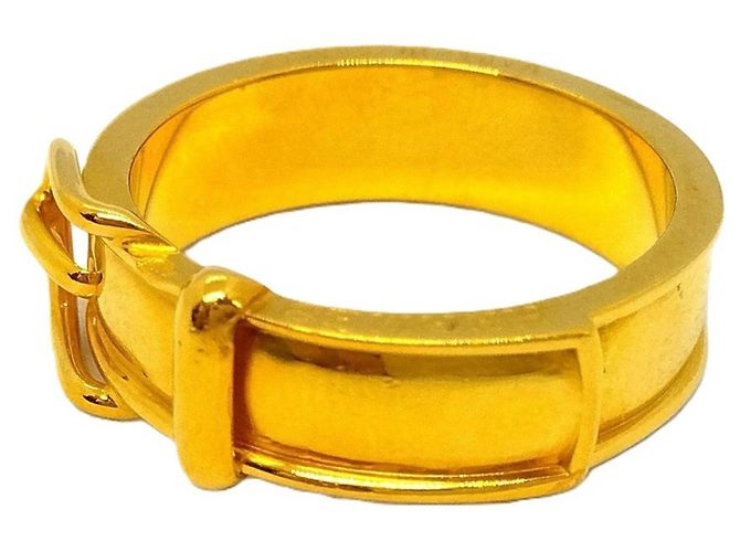 Anel de Lenço Hermès Dourado - vista 3