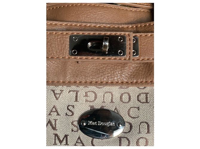 Borsa Mac Douglas in tela monogrammata beige - vista 2